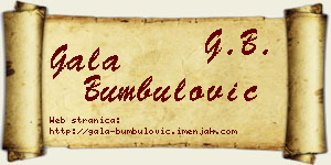 Gala Bumbulović vizit kartica